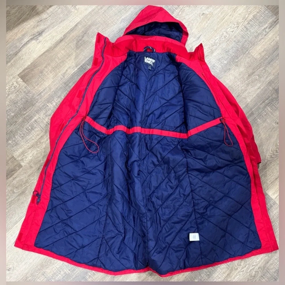 Lands' End Squall Waterproof‎ Insulated Winter Stadium Maxi Coat- Red, Women's L